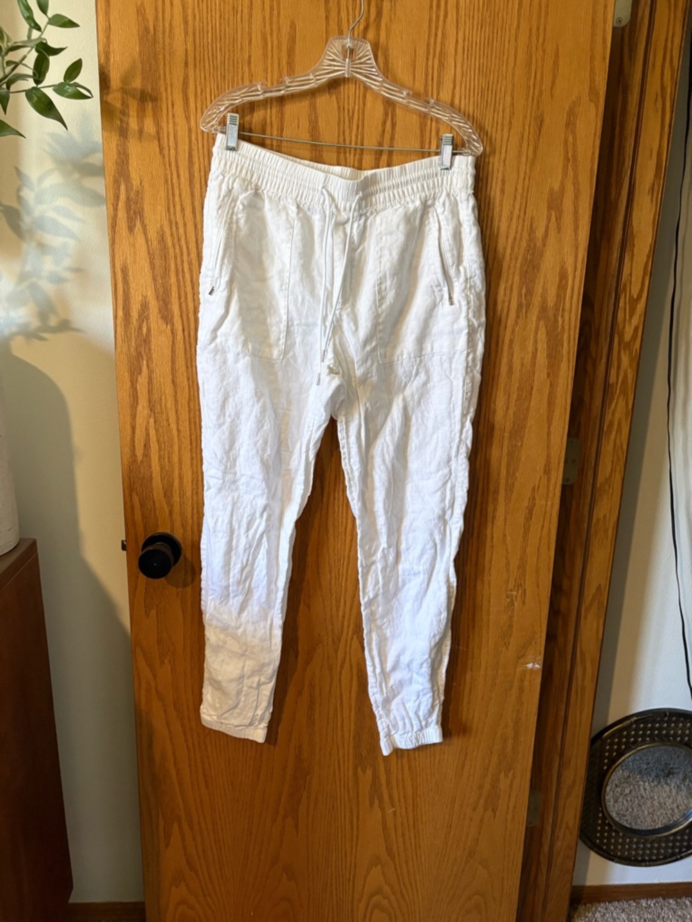 White Drawstring Jogger Pants